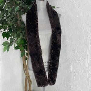 Vintage Faux Fur Chevron Stole Scarf